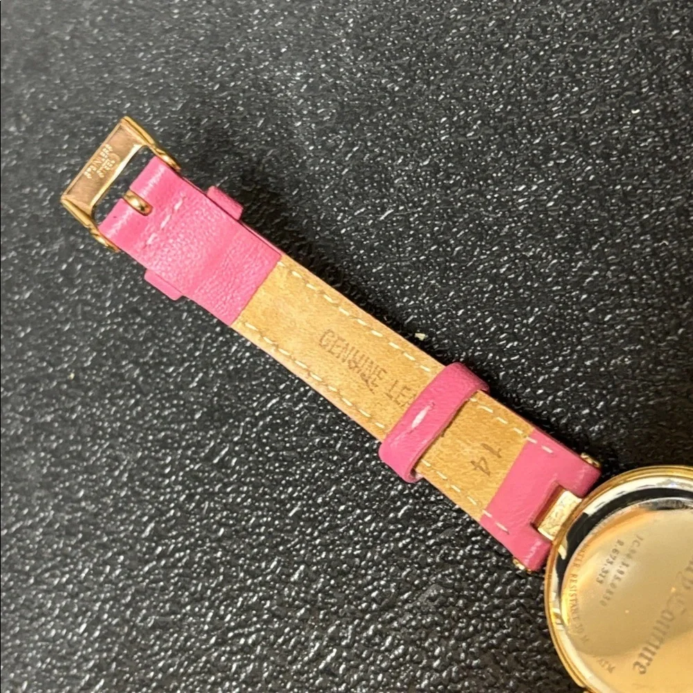 Juicy Couture Gold Watch Pink Leather Strap Working
